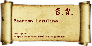 Beerman Urzulina névjegykártya
